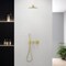 Kibi Circular 2 Function Thermostatic Shower System With Rough In Valve- Brushed Gold KSF410BG - alternate 8